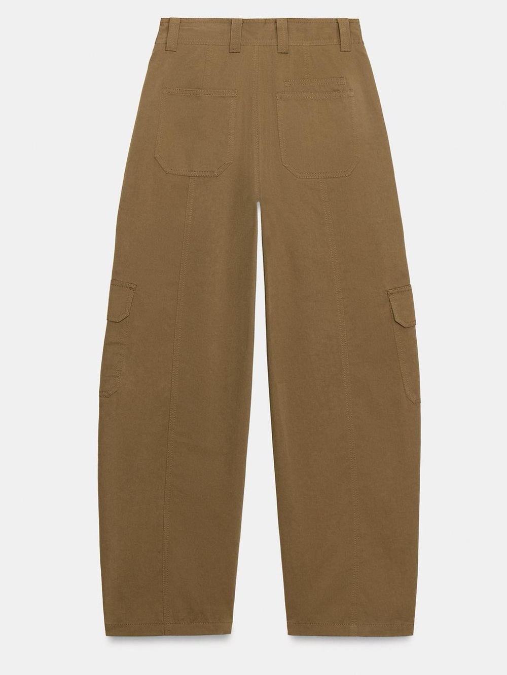 NEW! Zara Olive Cargo Wide-Leg Pants - Women Size M - Picture 2 of 10